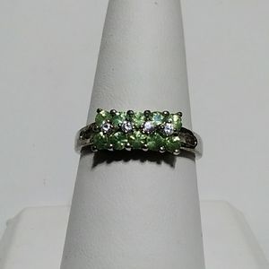 RARE Demantoid Garnet and White Zircon Ring Certificate of Authenticity